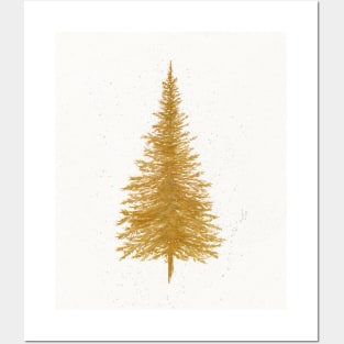 Gold Christmas Tree Posters and Art